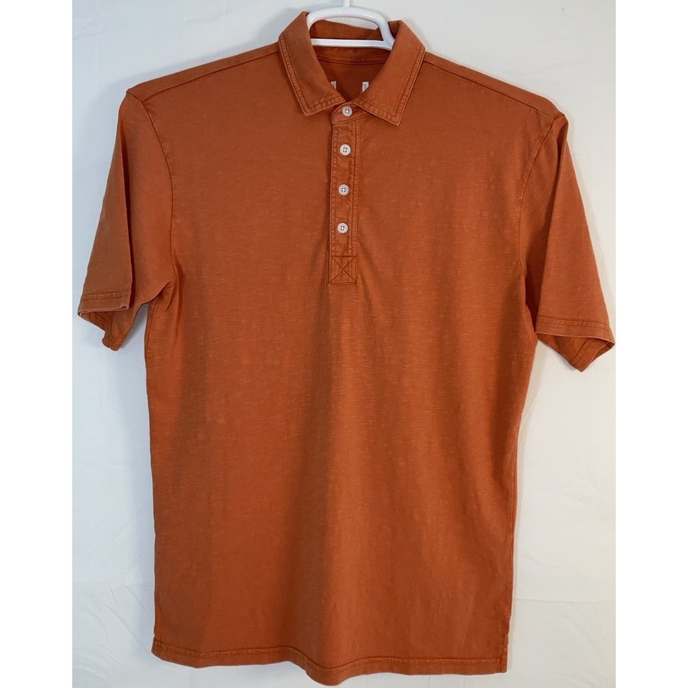 NWOT Men Johnnie-O Original 4 Button Polo No Pocket Coastal Wash Orange Shirt S